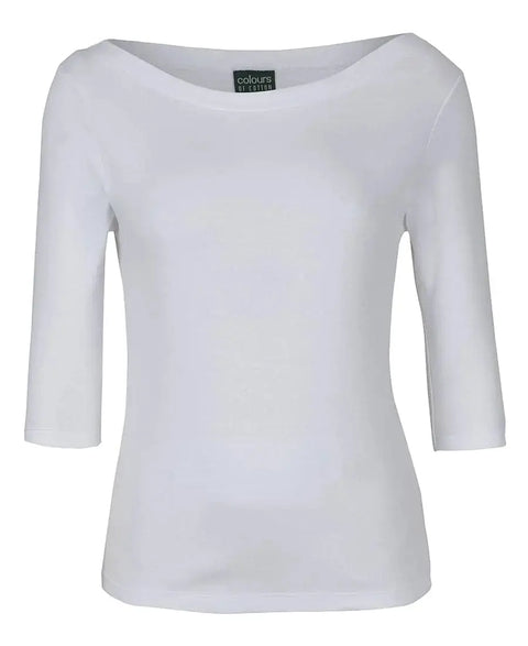 C Of C Ladies 3/4 Sleeve Boat Neck Tee 1BT3 - Flash Uniforms