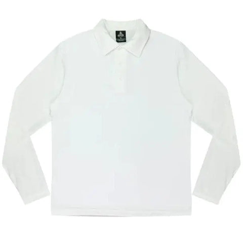 Aussie Pacific Botany Kids Long Sleeve Polo Shirt 3316 Casual Wear Aussie Pacific White 4