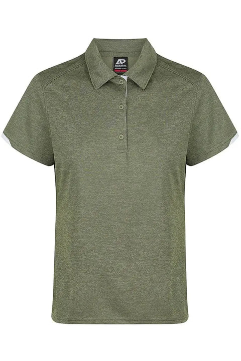 Aussie Pacific Ladies Morris Polo Shirt 2317 Aussie Pacific ARMY GREEN/WHITE 6