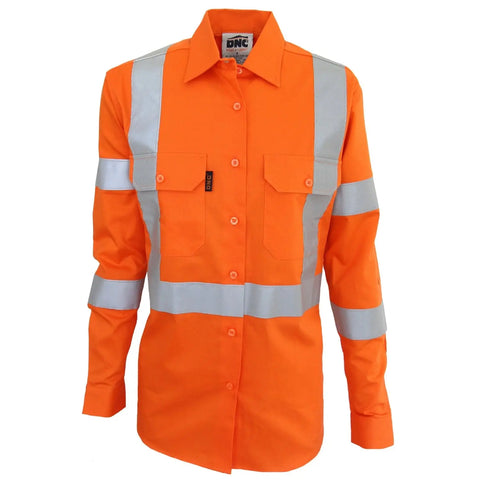 Ladies Hivis 3 Way Vented "X" Back & Bio-motion Taped Shirt - 3544 - Allsorts Workwear
