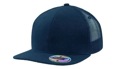 Headwear Mesh Back Cap W/flat Peak X12 - 3816 Cap Headwear Professionals Navy One Size