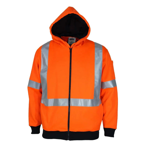 DNC Hi vis Full zip X-Back Fleecy Hoodie 3935 - Allsorts Workwear