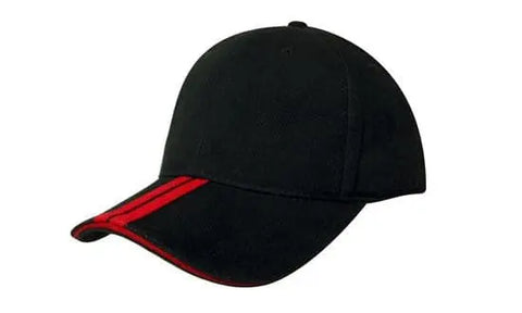 Headwear Bhc 2 Stripe Peak & Sandwich Cap X12 - 4074 - Allsorts Workwear
