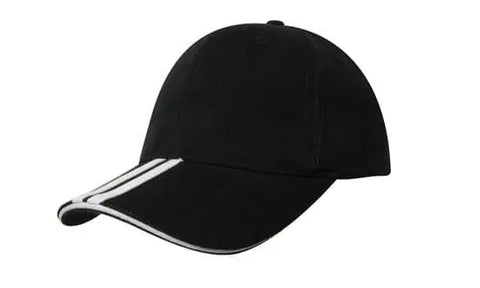Headwear Bhc 2 Stripe Peak & Sandwich Cap X12 - 4074 - Allsorts Workwear