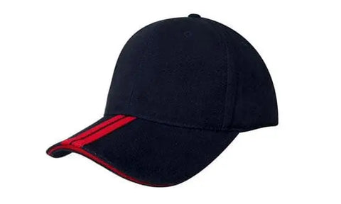 Headwear Bhc 2 Stripe Peak & Sandwich Cap X12 - 4074 - Allsorts Workwear
