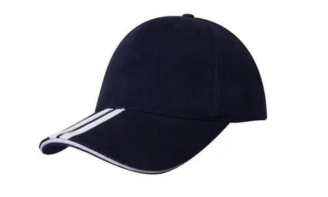 Headwear Bhc 2 Stripe Peak & Sandwich Cap X12 - 4074 - Allsorts Workwear