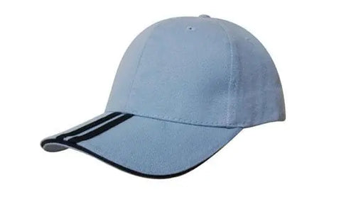 Headwear Bhc 2 Stripe Peak & Sandwich Cap X12 - 4074 - Allsorts Workwear