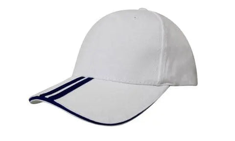 Headwear Bhc 2 Stripe Peak & Sandwich Cap X12 - 4074 - Allsorts Workwear