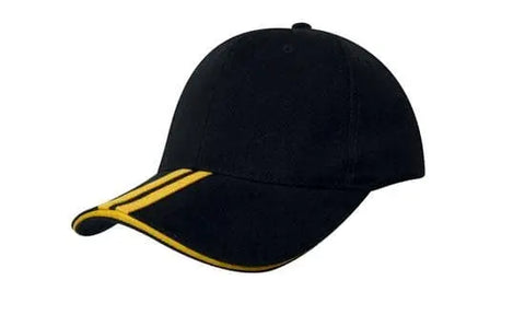 Headwear Bhc 2 Stripe Peak & Sandwich Cap X12 - 4074 - Allsorts Workwear