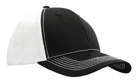Headwear Chino Twill W/hi-tech Mesh Cap  X12 - 4123 - Allsorts Workwear