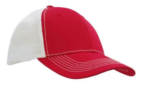 Headwear Chino Twill W/hi-tech Mesh Cap  X12 - 4123 - Allsorts Workwear