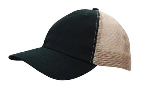 Headwear Washed Chino Soft Mesh Back Cap X12 - 4145 - Allsorts Workwear