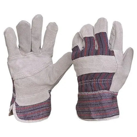 Pro Choice Candy Stripe Cotton Back/cowsplit Leather Palm X12 - 417PB PPE Pro Choice