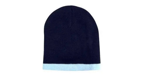 Headwear Acrylic Two Tone Roll Down Beanie X12 - 4188 - Allsorts Workwear