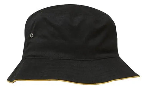 Headwear Bucket Hat With Sandwich Trim Brushed Heavy Sports Twill *no Sandwich* X12 - Allsorts Workwear