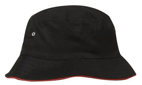 Headwear Bucket Hat With Sandwich Trim Brushed Heavy Sports Twill *no Sandwich* X12 - Allsorts Workwear