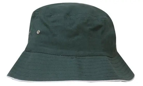Headwear Bucket Hat With Sandwich Trim Brushed Heavy Sports Twill *no Sandwich* X12 - Allsorts Workwear