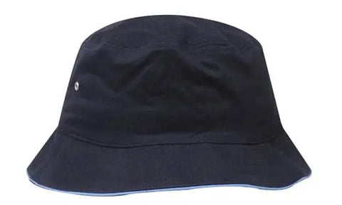 Headwear Bucket Hat With Sandwich Trim Brushed Heavy Sports Twill *no Sandwich* X12 - Allsorts Workwear