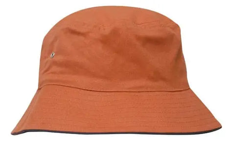 Headwear Bucket Hat With Sandwich Trim Brushed Heavy Sports Twill *no Sandwich* X12 - Allsorts Workwear