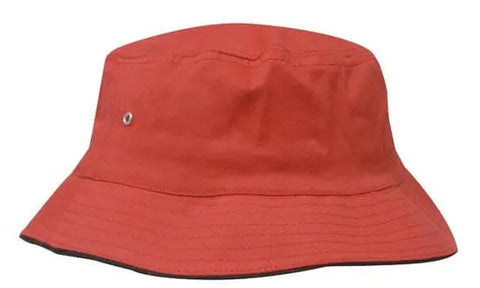 Headwear Bucket Hat With Sandwich Trim Brushed Heavy Sports Twill *no Sandwich* X12 - Allsorts Workwear