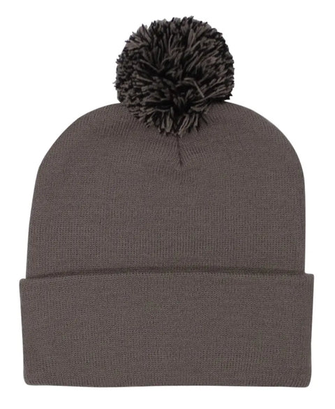 Headwear Knitted Acrylic Beanie With Pom Pom X12 - 4256 - Allsorts Workwear