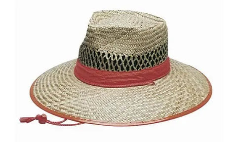 Headwear Safety Straw - Orange Trim Hat X12 - S4261 - Allsorts Workwear