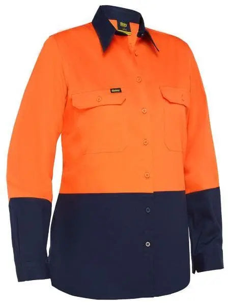 Bisley Women's Lightweight Hi Vis Cotton Drill Shirt BL6895 - Allsorts Workwear