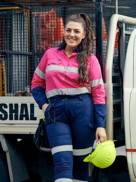 Bisley Workwear Women's 3m Taped Cool Lightweight Hi Vis Shirt BL6896 - Allsorts Workwear