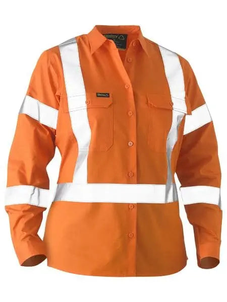 Women's X Taped Hi Vis Recycled Drill Shirt BL6266XT - Allsorts Workwear
