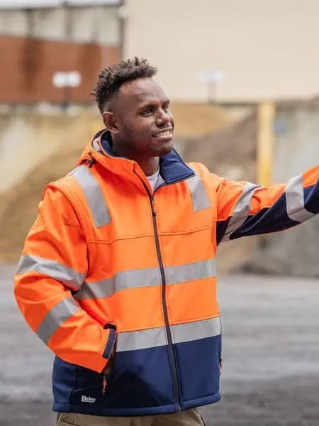 Bisley Taped Two Toned Hi Vis 3 in 1 Softshell Jacket BJ6078T - Allsorts Workwear
