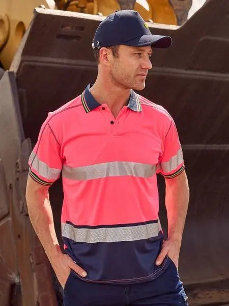 Bisley Workwear Taped Hi Vis Polyester Mesh Polo BK1219T - Allsorts Workwear