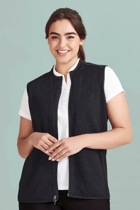 Biz Care Nova Womens Knit Vest CO343LV  Flash Uniforms  Navy Marle XS