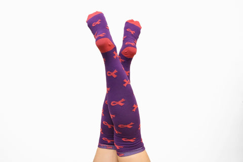 Softies Women's Fashion Pink Breast Cancer Ribbon Nursing Socks PBCS01 - Allsorts Workwear