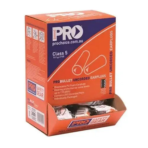 Pro Choice Pro-bullet Pu Earplugs Uncorded - BOX OF 200 PPE Pro Choice