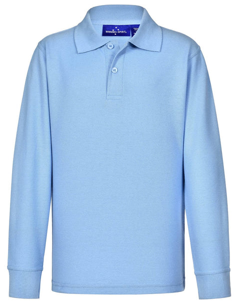 Kids Poly/Cotton Pique Long Sleeve Polo PS12K Winning Spirit