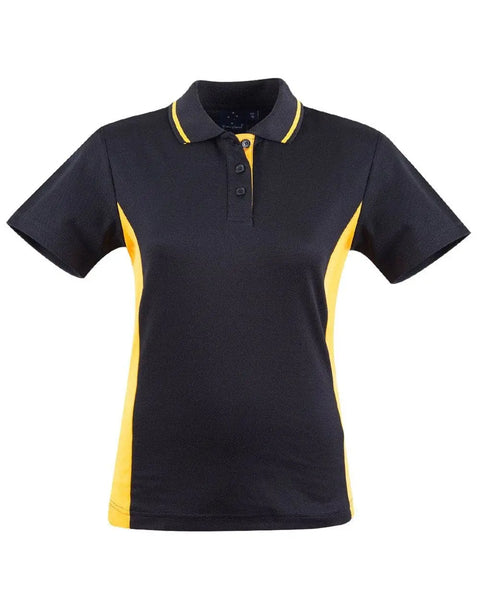 Teammate Polo Shirt Ladies PS74 Casual Wear Winning Spirit 8 Black/Gold