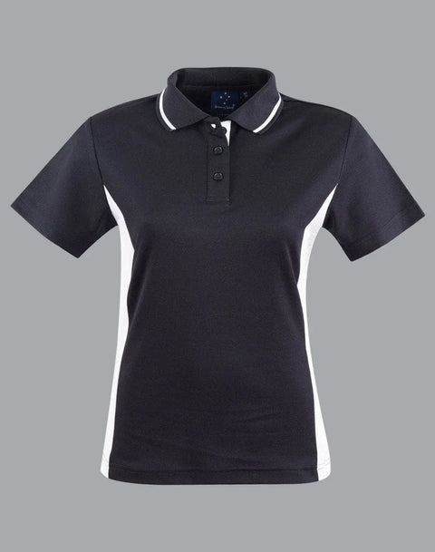Teammate Polo Shirt Ladies PS74 Casual Wear Winning Spirit 8 Black/White
