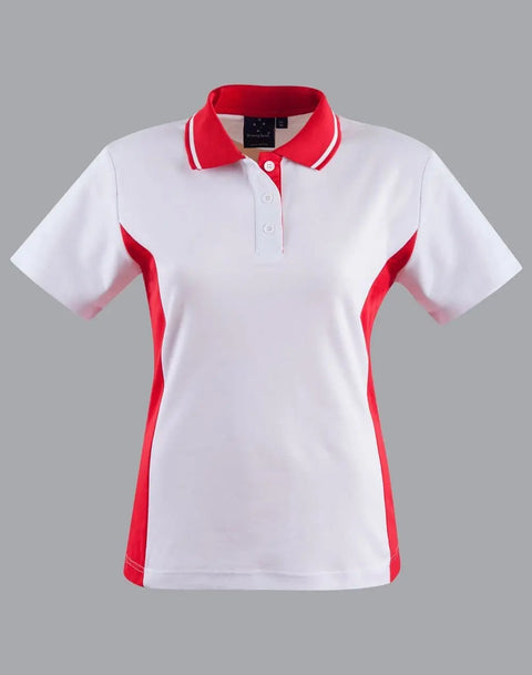Teammate Polo Shirt Ladies PS74 Casual Wear Winning Spirit 8 White/Red
