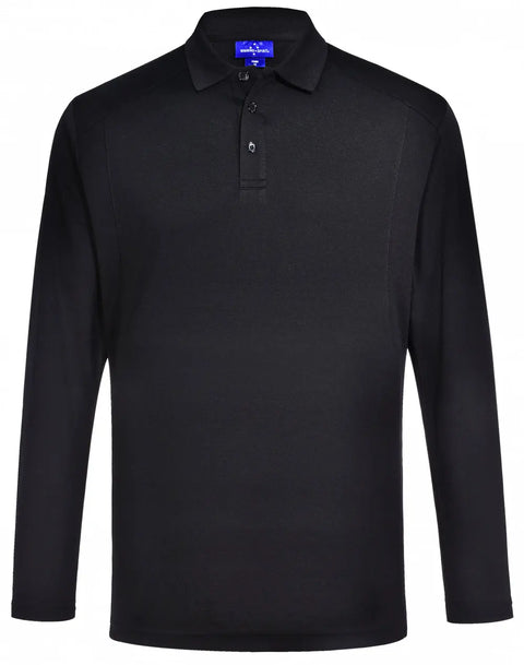 Mens Bamboo Charcoal Eco Fabric Long Sleeve Polo PS89 - Allsorts Workwear