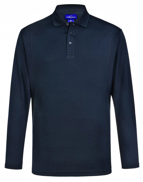 Mens Bamboo Charcoal Eco Fabric Long Sleeve Polo PS89 - Allsorts Workwear