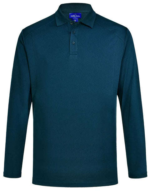 Mens Bamboo Charcoal Eco Fabric Long Sleeve Polo PS89 - Allsorts Workwear