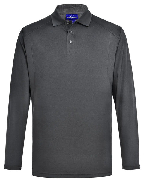 Mens Bamboo Charcoal Eco Fabric Long Sleeve Polo PS89 - Allsorts Workwear