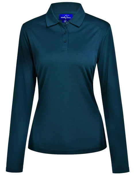 Ladies Bamboo Charcoal Eco Fabric Long Sleeve Polo PS90 - Allsorts Workwear