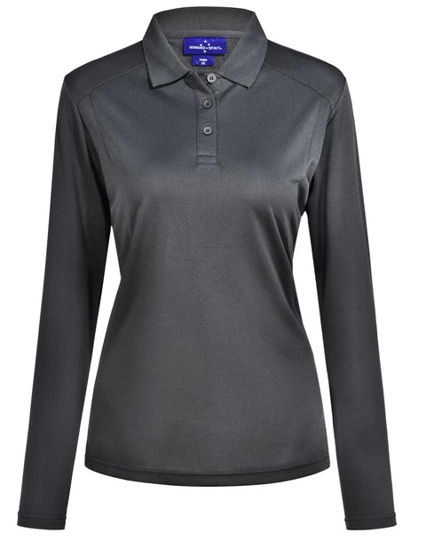 Ladies Bamboo Charcoal Eco Fabric Long Sleeve Polo PS90 - Allsorts Workwear