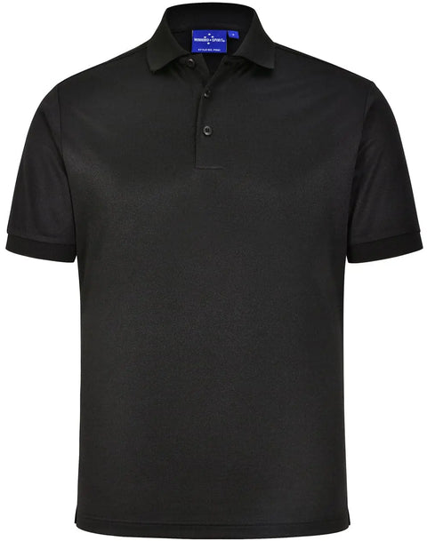 Winning Spirit Men's Sustainable Poly/Cotton Corporate Polo Shirt PS91 Casual Wear Winning Spirit Black XS