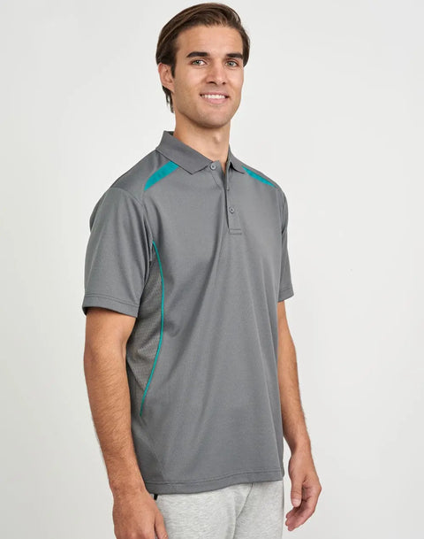 Winning Spirit Men's Sustainable Poly-Cotton Contrast Polo Shirt PS93 Casual Wear Winning Spirit
