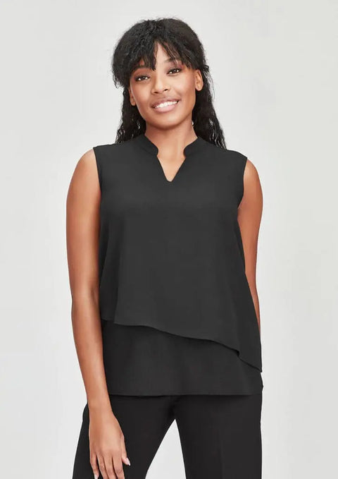 Biz Collection Seville Womens Sleeveless Layered Blouse RB260LN - Flash Uniforms