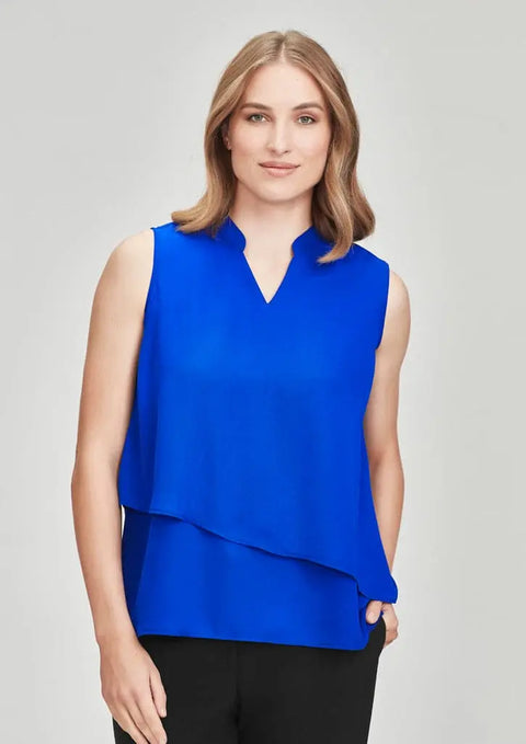 Biz Collection Seville Womens Sleeveless Layered Blouse RB260LN - Flash Uniforms
