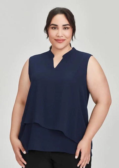 Biz Collection Seville Womens Sleeveless Layered Blouse RB260LN - Flash Uniforms