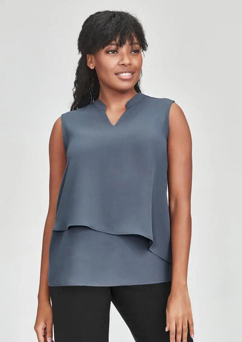 Biz Collection Seville Womens Sleeveless Layered Blouse RB260LN - Flash Uniforms